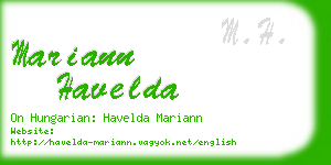 mariann havelda business card